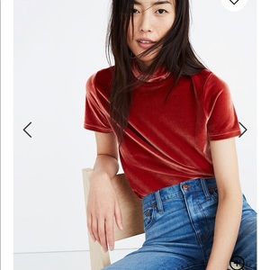 CYBER MONDAY 🤑 Madewell Velvet Mock Neck Tee XL